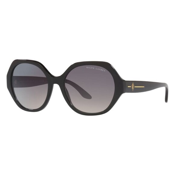New RALPH LAUREN Black Rectangle RL8208 5001/V6 Sunglasses Women - Picture 1 of 4
